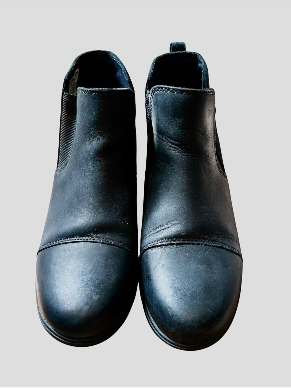Sorel Waterproof Black Leather Chelsea Ankle Wedge Boots
